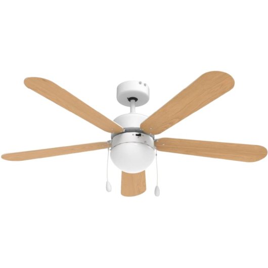 Universal Blue Etesios 6052W Ventoinha de Teto Branca de Pás Reversíveis 132cm 60W Madeira/Branca