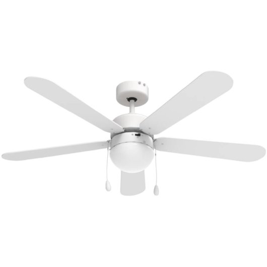 Universal Blue Etesios 6052W Ventoinha de Teto Branca de Pás Reversíveis 132cm 60W Madeira/Branca