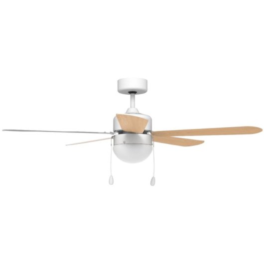 Universal Blue Etesios 6052W Ventoinha de Teto Branca de Pás Reversíveis 132cm 60W Madeira/Branca
