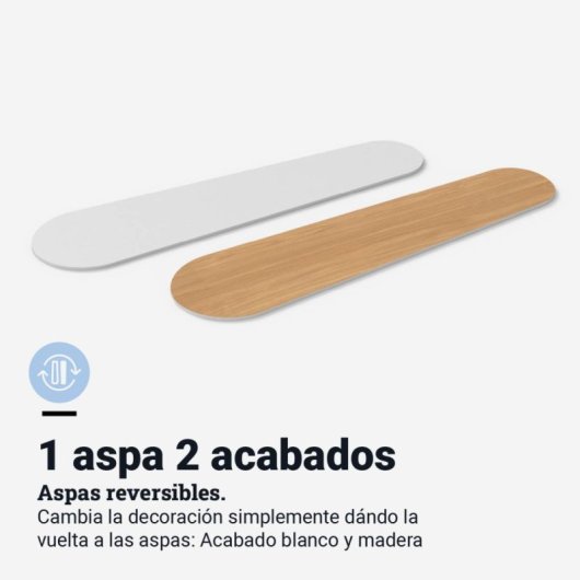 Universal Blue Etesios 6052W Ventoinha de Teto Branca de Pás Reversíveis 132cm 60W Madeira/Branca