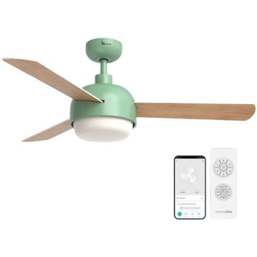 Universal Blue Vento 6048T Ventilador de Techo Silencioso con Luz y WiFi 35W 122cm Turquesa