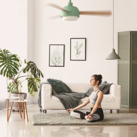 Universal Blue Vento 6048T Ventilador de Techo Silencioso con Luz y WiFi 35W 122cm Turquesa