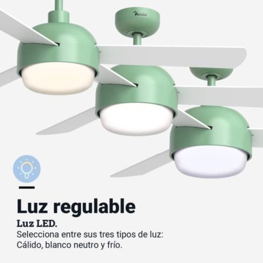 Universal Blue Vento 6048T Ventilador de Techo Silencioso con Luz y WiFi 35W 122cm Turquesa