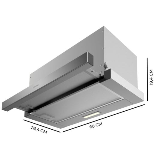 Cecotec Bolero Flux TLM 603500 Inox A Campana Extratora Telescópica 60cm A Acero Inoxidable