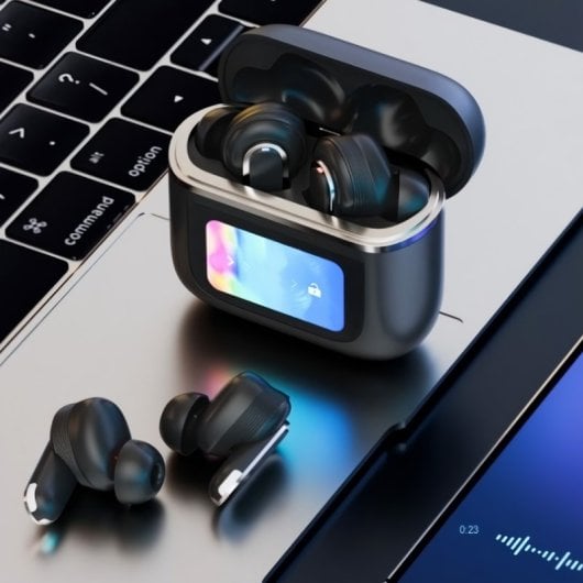 Klack Auriculares Bluetooth con Cancelación de Ruido Real (ANC) y Pantalla Táctil Inteligente