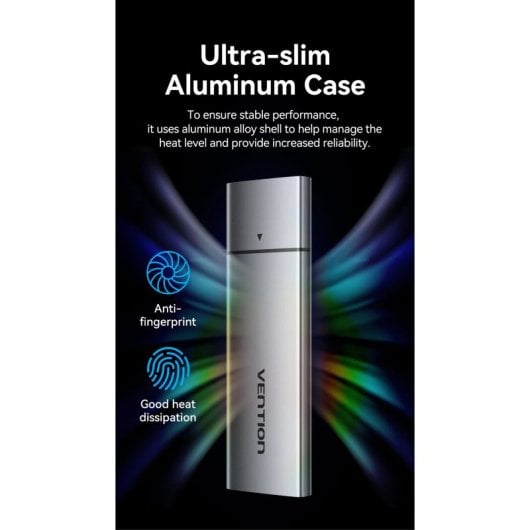 Vention KPEH0 Caixa Externa Alumínio para Disco SSD Externo M.2 SATA USB 3.1