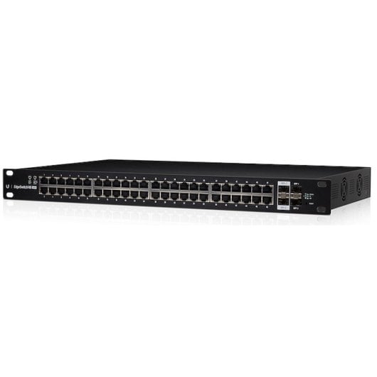 Ubiquiti ES-48-500W commutateur réseau Géré L2/L3 Gigabit Ethernet (10/100/1000) Connexion Ethernet, supportant l'alimentation via ce port (PoE) 1U Noir