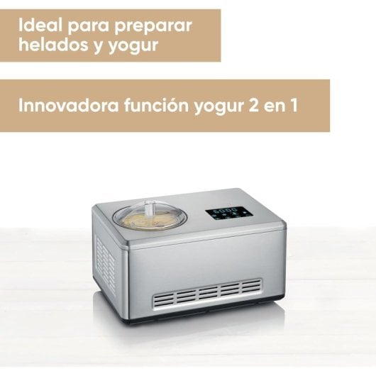 Severin EZ 7406 Heladera 2 en 1 con Función Yogur 2 Recipientes 4L (2+2) 180W Acero Inoxidable