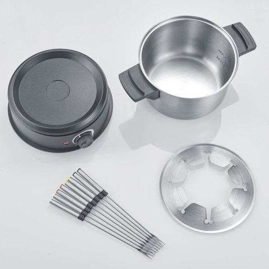 Fondue Séverin Fo 2470 1,4 Litres. Noir - Acier inoxydable 1500 W