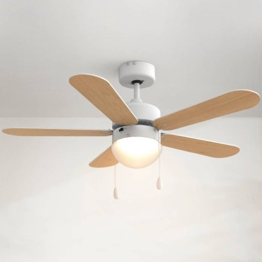 Universal Blue Etesios 6042W Ventilador de Techo con Aspas Reversibles 50W Blanco/Madera