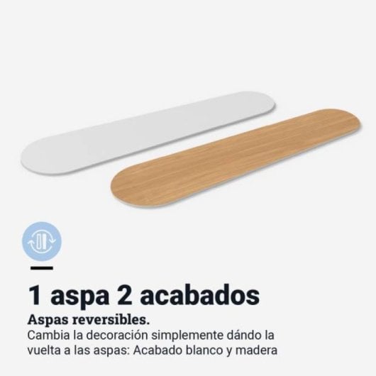 Universal Blue Etesios 6042W Ventilador de Techo con Aspas Reversibles 50W Blanco/Madera