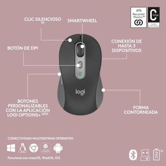 Logitech Signature Slim MK950 Tastiera e mouse wireless Combo Graphite