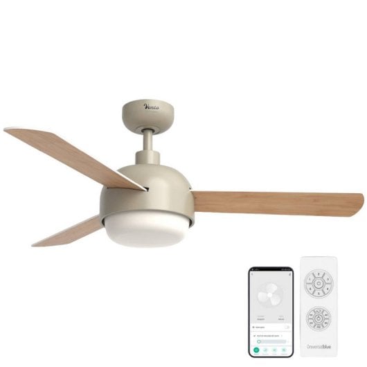 Universal Blue Vento 6048C Ventilador de Techo Silencioso con Luz LED y Mando a Distancia 35W Crema