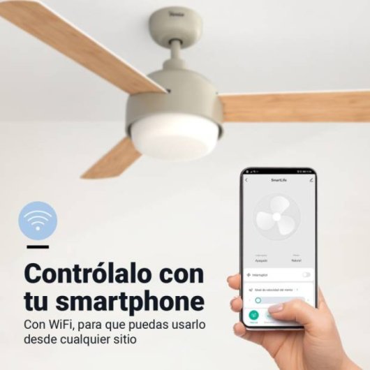 Universal Blue Vento 6048C Ventilador de Techo Silencioso con Luz LED y Mando a Distancia 35W Crema