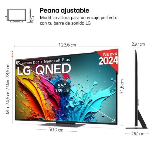 LG 55QNED87T6B 55" QNED UltraHD 4K HDR10 Pro 120Hz WebOS24 AI ThinQ