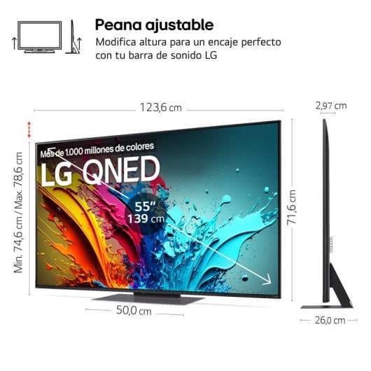 LG 55QNED87T6B 55" QNED UltraHD 4K HDR10 Pro 120Hz WebOS24 AI ThinQ
