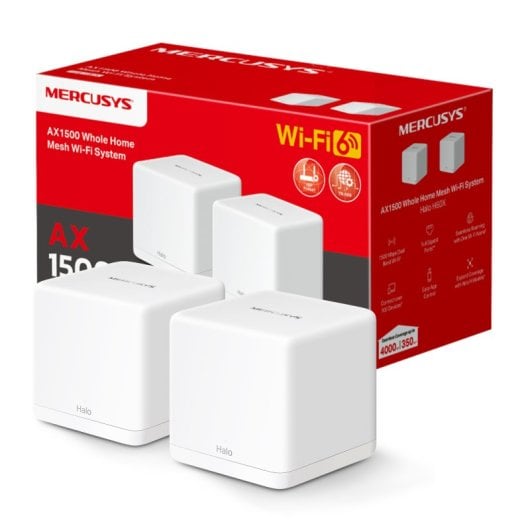 Mercusys Halo H60X Pack de 2 AX1500 Wi-Fi 6 WiFi Mesh