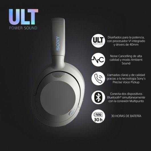 Sony ULT WEAR Auscultadores Sem Fios com Cancelamento de Ruído Brancos
