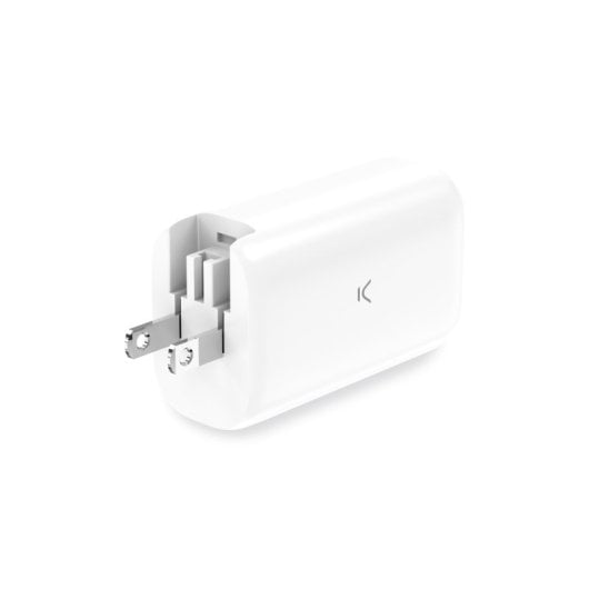 Caricabatterie di rete multiporta Ksix Gan da 65 W, PPS, PD, ricarica ultra veloce, connettori USA+UE+Regno Unito, bianco
