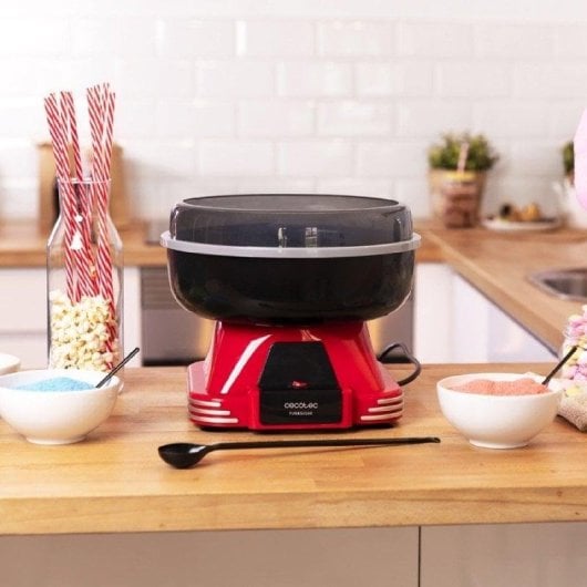 Máquina de algodón de azúcar Cecotec 04257 Retro 500W desmontable roja