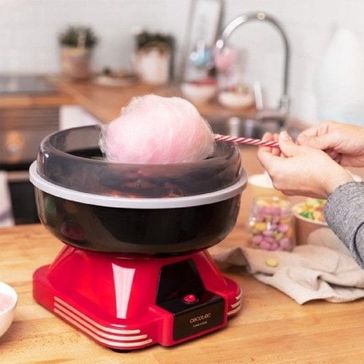 Máquina de algodón de azúcar Cecotec 04257 Retro 500W desmontable roja