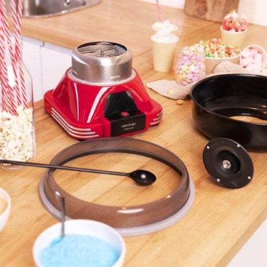 Máquina de algodón de azúcar Cecotec 04257 Retro 500W desmontable roja