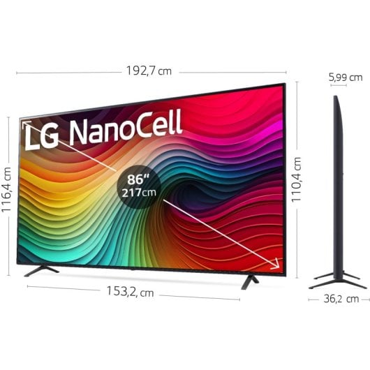 LG 86NANO81T6A 86" NanoCell UltraHD 4K Smart TV WebOS24 AI ThinQ