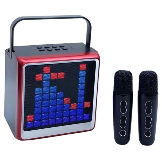 Klack Altavoz Karaoke Bluetooth Portátil con Leds RGB Rojo