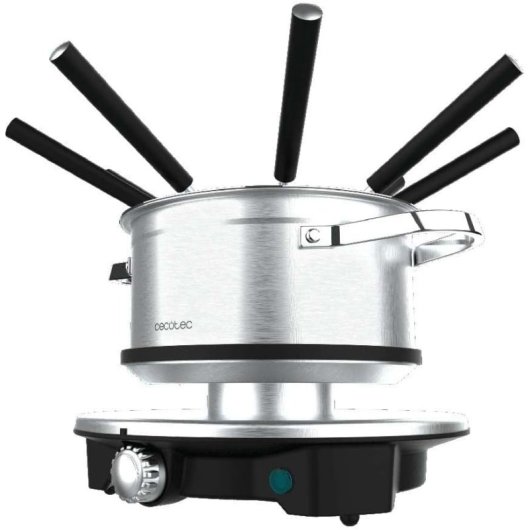 Cecotec Fondue Elétrico de Queijo, Chocolate e Óleo com 8 Garfos 1500W