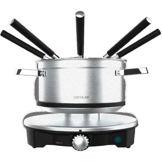 Cecotec Fondue Elétrico de Queijo, Chocolate e Óleo com 8 Garfos 1500W