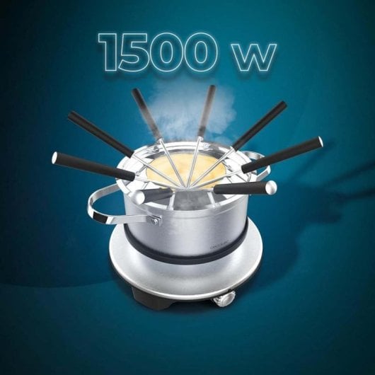 Cecotec Fondue Elétrico de Queijo, Chocolate e Óleo com 8 Garfos 1500W