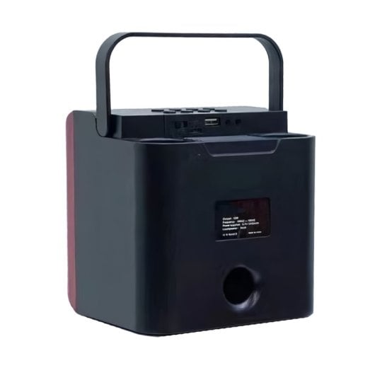 Klack Coluna Karaoke Bluetooth Portátil com Leds RGB Preta