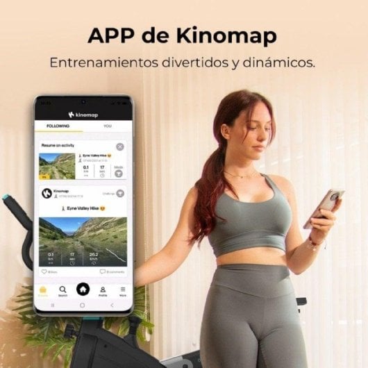 Vélo d'appartement Cecotec DrumFit Indoor 24000 Race Sprint volant 24 kg, écran LCD, Kinomap