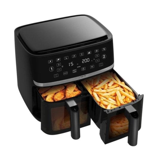 Fritadeira de Ar Klack Hyper Duo 110 11L 3400W Dupla Cesta Painel Tátil Luz Interior