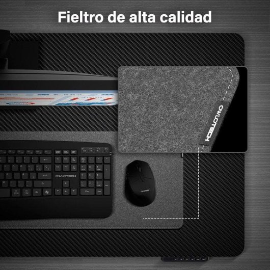 Tapis de souris Owlotech Extended Mat OW-MOP-FE900GR 90x30 cm 4 mm Gris