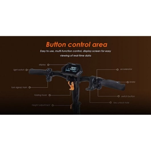 Kukirin G2 Max Patinete Eléctrico 10" 1000W Negro/Naranja