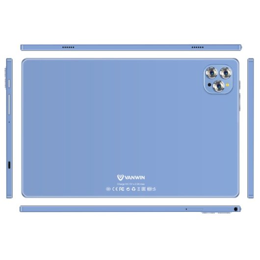 Vanwin V62 10.1" 4GB/64GB Wi-Fi Azul + Capa de Couro