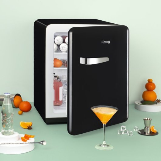 H.koenig TOAD9 Mini Bar Vintage 31L Temperatura Regulable, 24 Db Negro