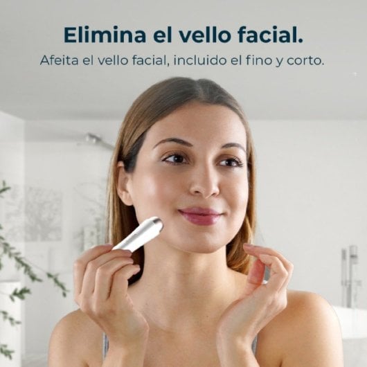 Cecotec Bamba Facecare Smooth Depiladora Facial de Acero Inoxidable con Tapa Protectora