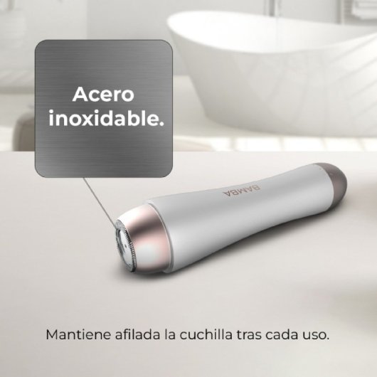 Cecotec Bamba Facecare Smooth Depiladora Facial de Acero Inoxidable con Tapa Protectora