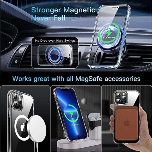 Custodia compatibile con Mpd Magsafe per Apple iPhone 13 Pro Max, custodia magnetica trasparente