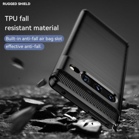 Custodia Max Power digitale in fibra di carbonio per Google Pixel 7 Pro in silicone nero antiurto