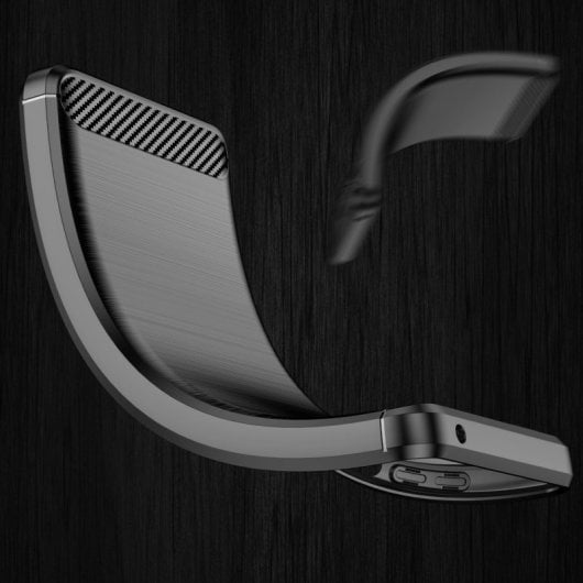 Capa Max Power Digital em Fibra de Carbono para Samsung Galaxy A71, Resistente ao Impacto, Silicone Preto