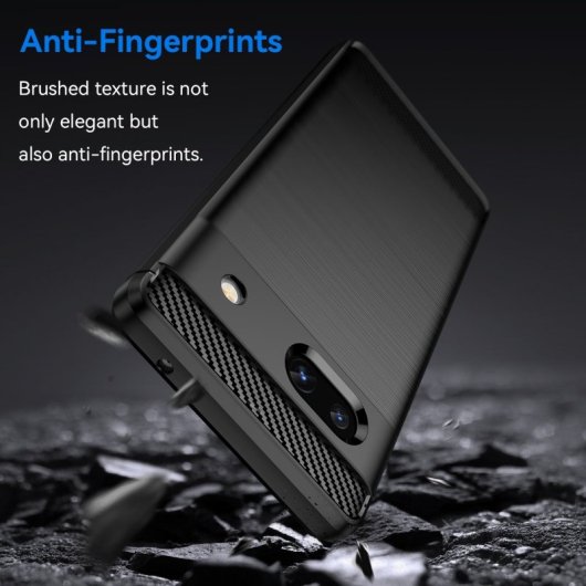 Max Power Digital Carbon Fiber Case für Google Pixel 7a, stoßfestes schwarzes Silikon