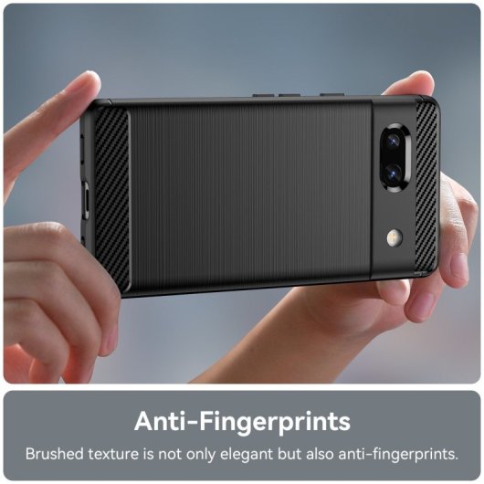 Max Power Digital Carbon Fiber Case für Google Pixel 7a, stoßfestes schwarzes Silikon