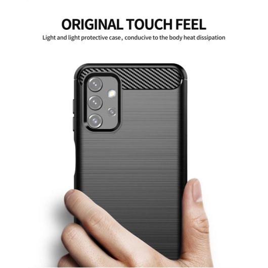Capa de fibra de carbono digital Max Power para Samsung Galaxy A32 5G anti-choque silicone preto
