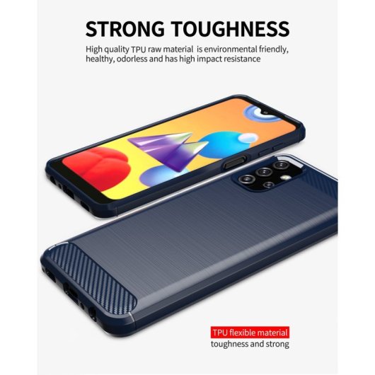 Capa de fibra de carbono digital Max Power para Samsung Galaxy A32 5G anti-choque silicone preto