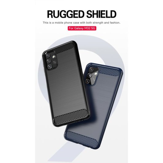 Capa de fibra de carbono digital Max Power para Samsung Galaxy A32 5G anti-choque silicone preto
