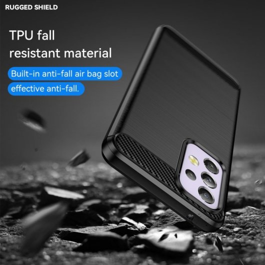 Custodia Max Power Digital in fibra di carbonio per Samsung Galaxy A33 5G antiurto in silicone nero