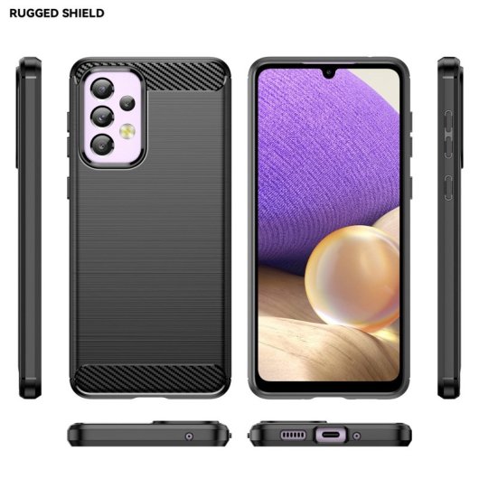 Custodia Max Power Digital in fibra di carbonio per Samsung Galaxy A33 5G antiurto in silicone nero